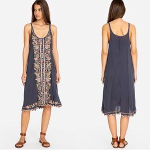 Johnny Was Maritzah Dress Grey Embroidered Medium